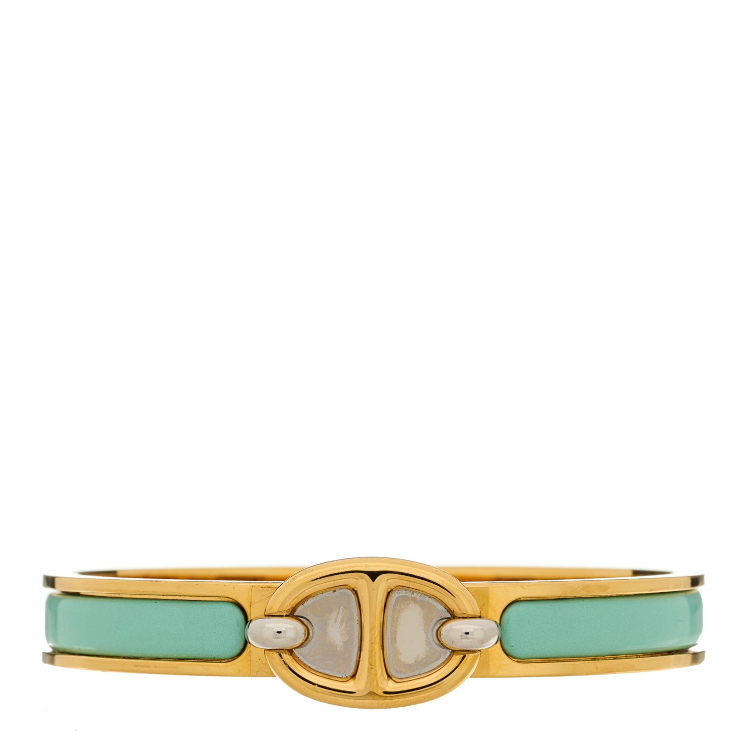 Hermes Enamel Mini Farandole Clic Chaine d'Ancre Bracelet PM Aqua 1 of 5