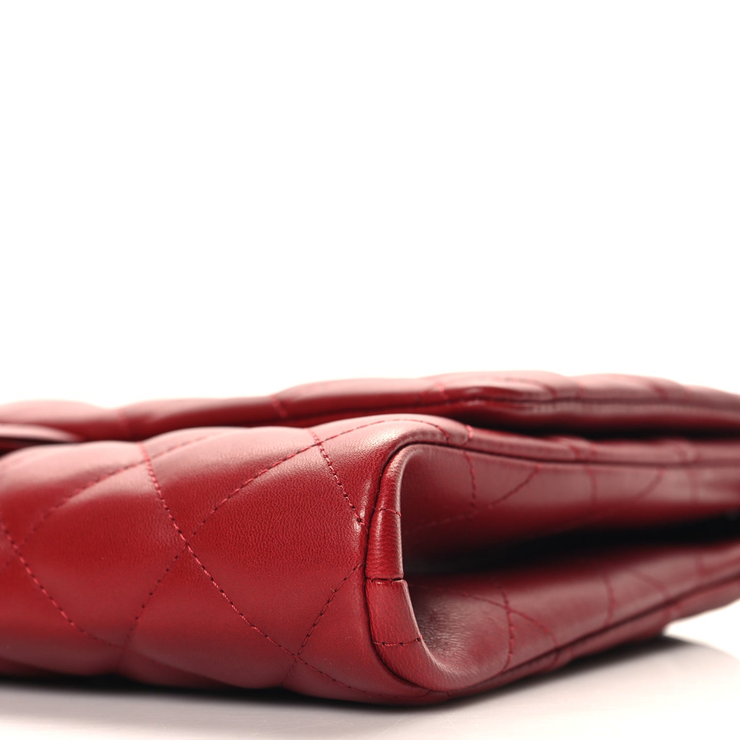 Lambskin Quilted Clutch With Chain Flap Red
