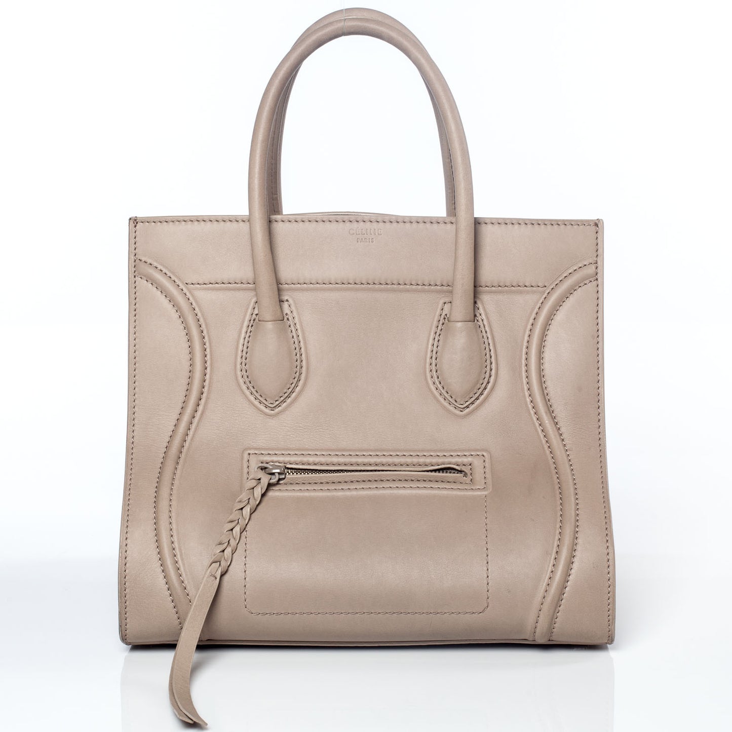 Smooth Calfskin Medium Phantom Luggage Taupe