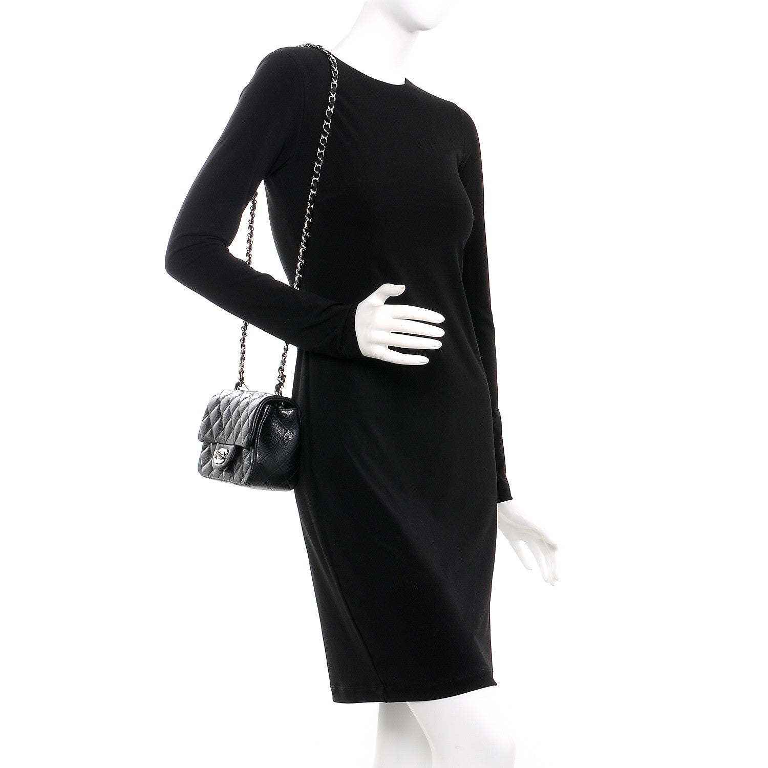 Chanel Caviar Quilted Mini Square Flap Black 2 of 8
