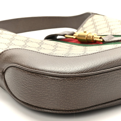 Gucci X BALENCIAGA Supreme Monogram Calfskin Web Medium Jackie 1961 Hobo Beige Ebony 8 of 9