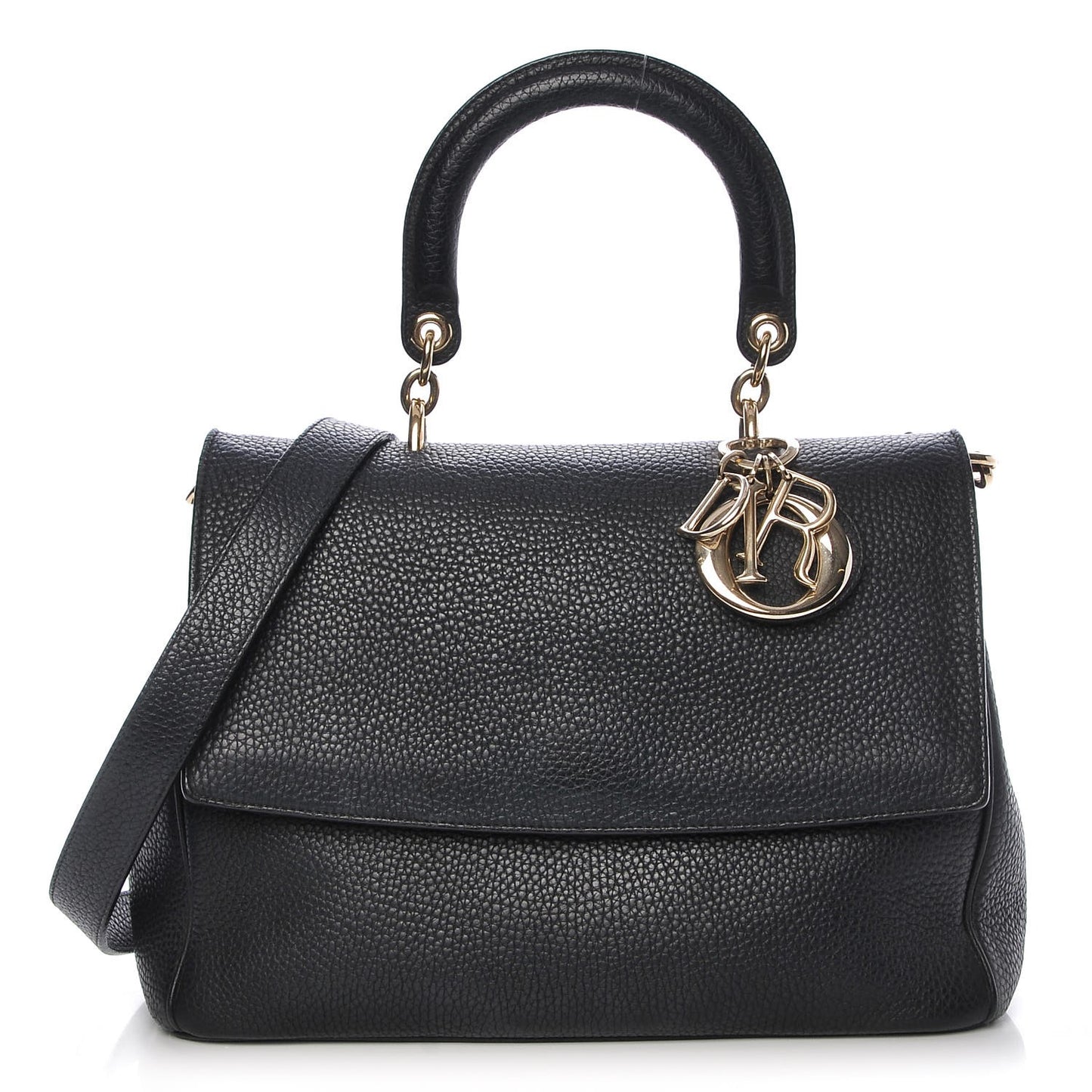 Bullcalf Medium Be Dior Flap Black Fraise