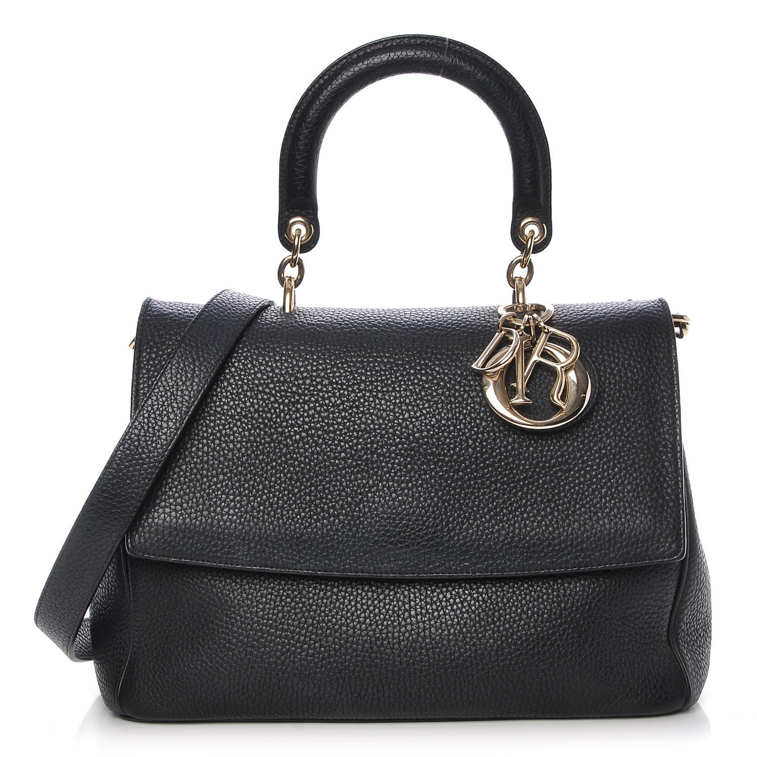 Christian Dior Bullcalf Medium Be Dior Flap Black Fraise 1 of 14