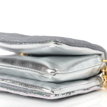 Louis Vuitton Satin Sequin Embroidered Monogram Coussin Belt Bag Silver 8 of 8
