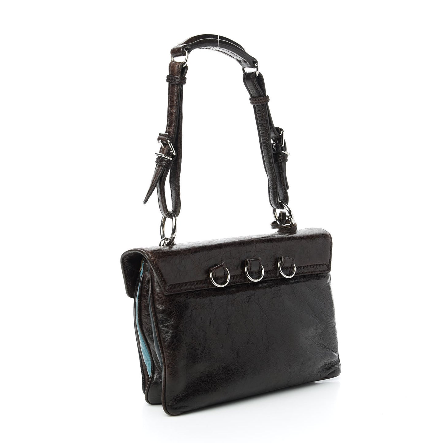 Chevre Turnlock Shoulder Bag Brown