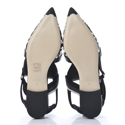 Fendi PVC Calfskin FF Colibri Slingback Ballerina Flats 39 Black 5 of 8
