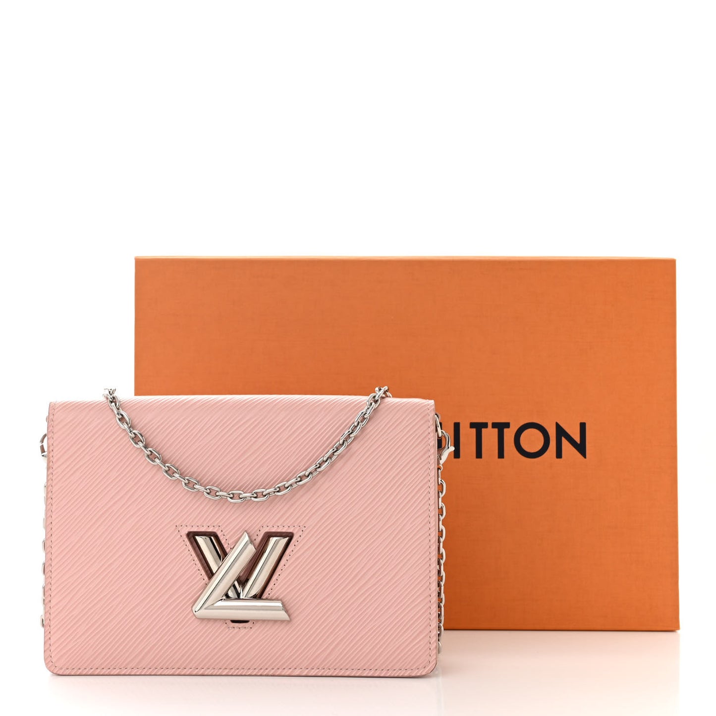 Epi Twist Belt Chain Wallet Rose Ballerine