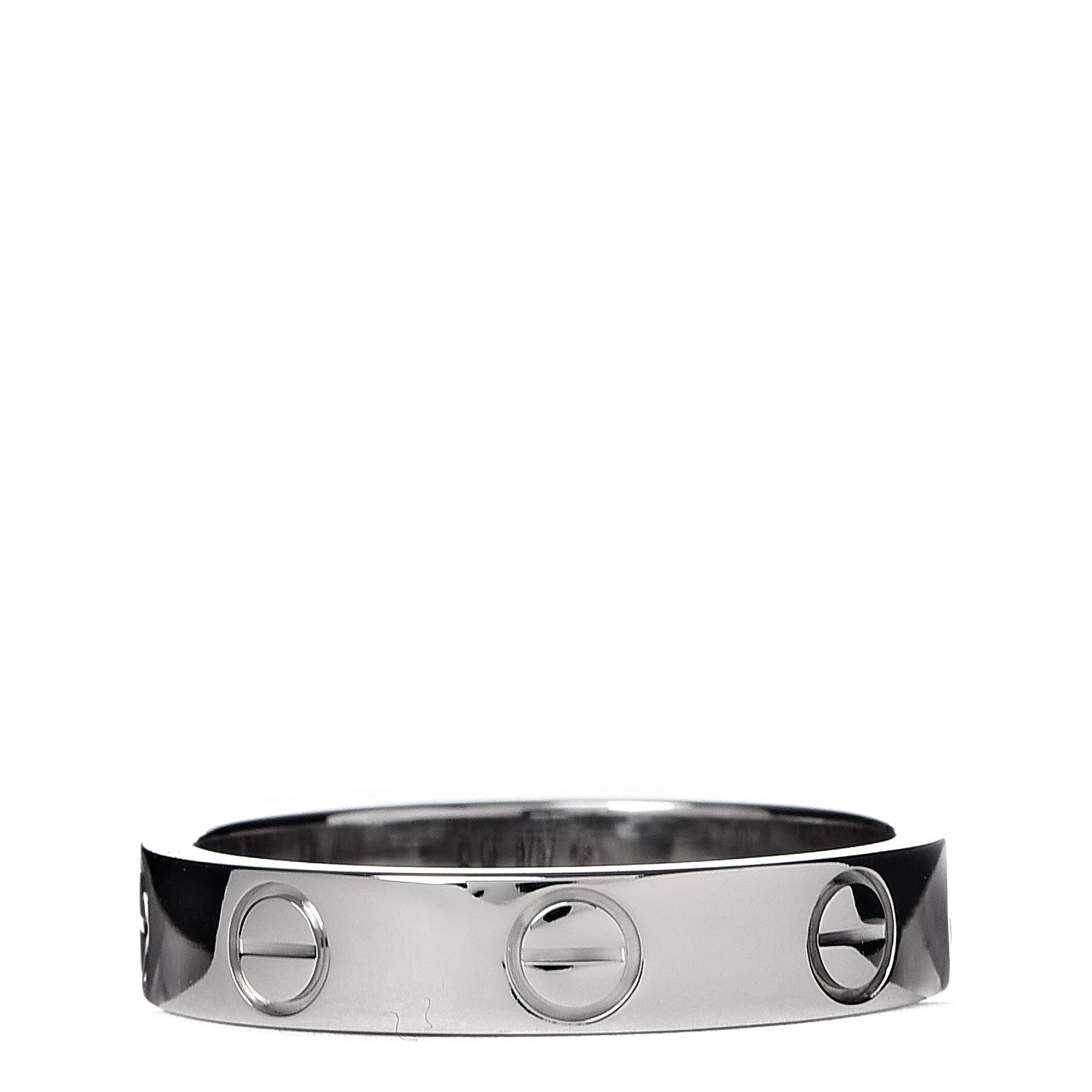 Cartier 18K White Gold 3.5mm LOVE Wedding Band Ring 48 4.5 6 of 9