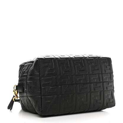 Fendi Nappa FF 1974 Embossed Small Boston Black 4 of 9