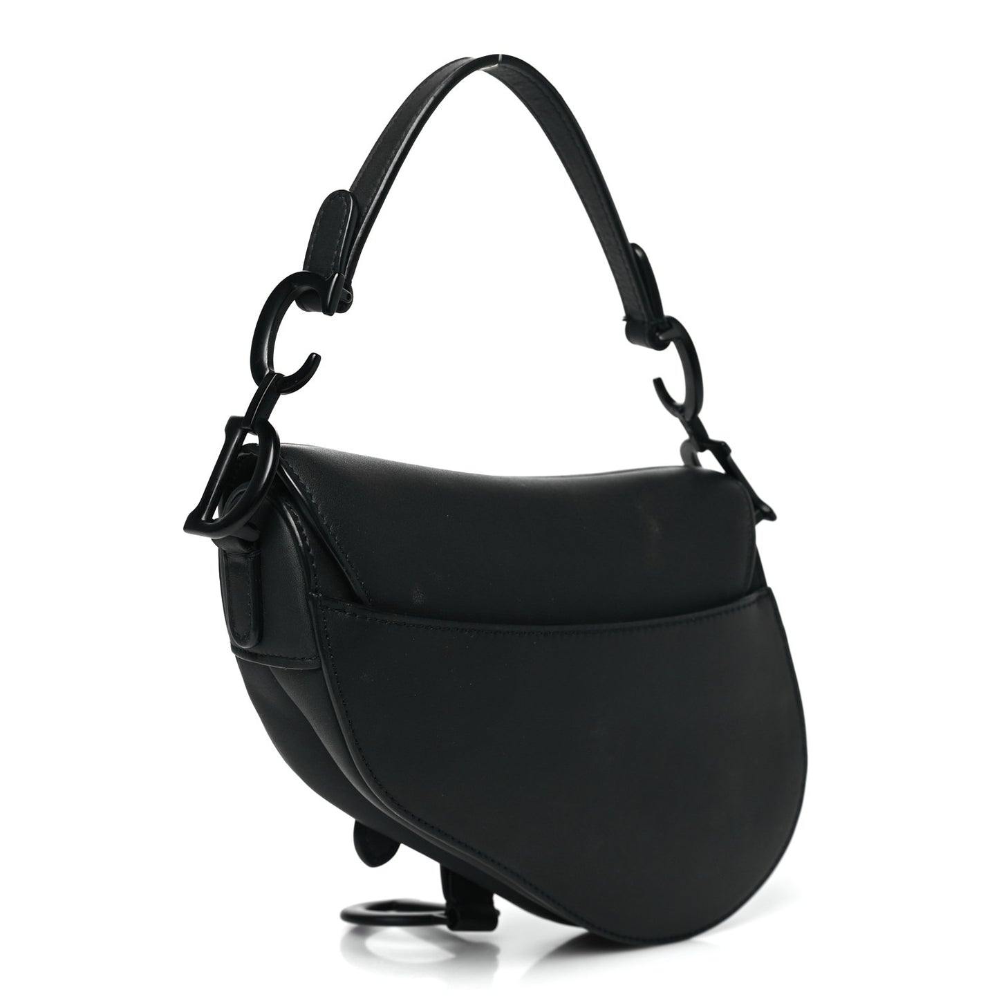 Ultra Matte Calfskin Mini Saddle Bag Black