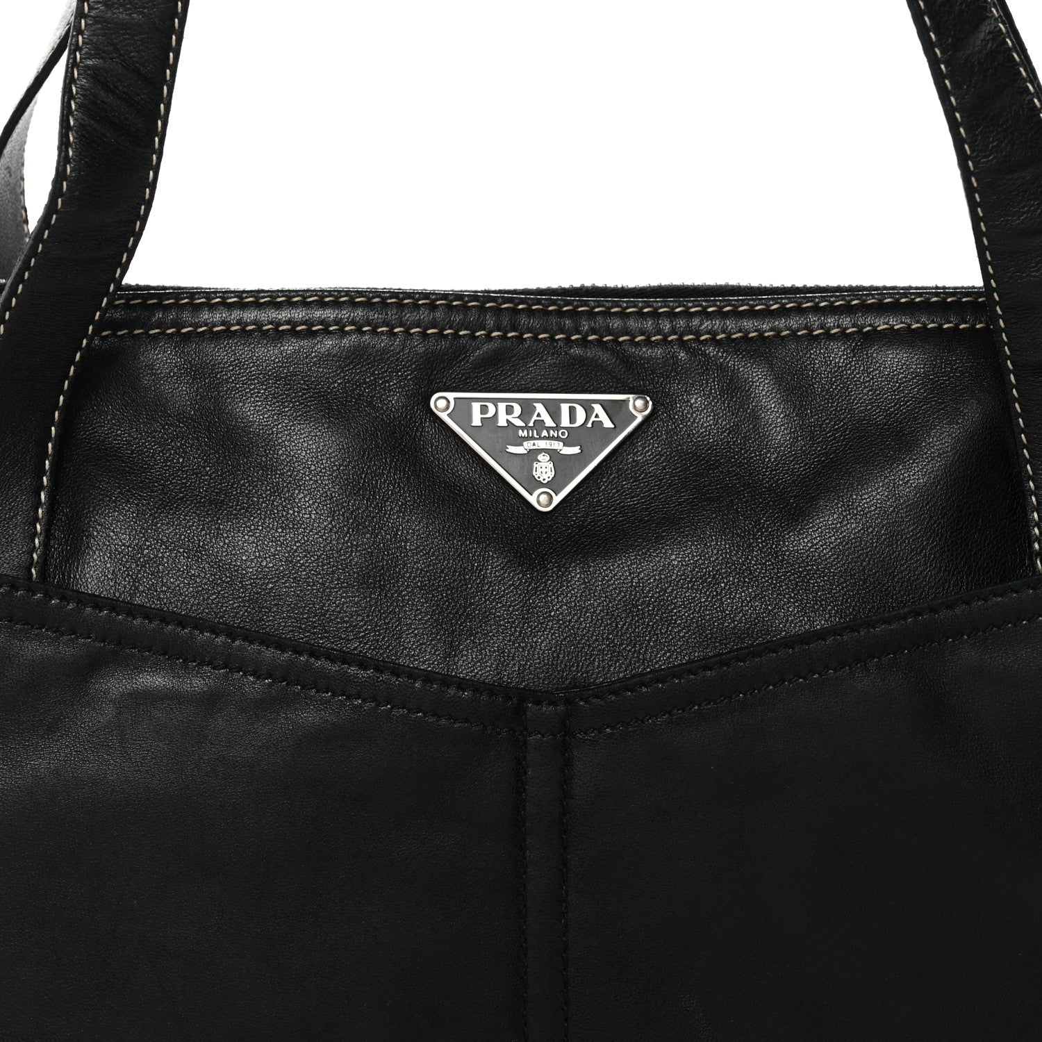Prada Nappa Pocket Satchel Black 8 of 16