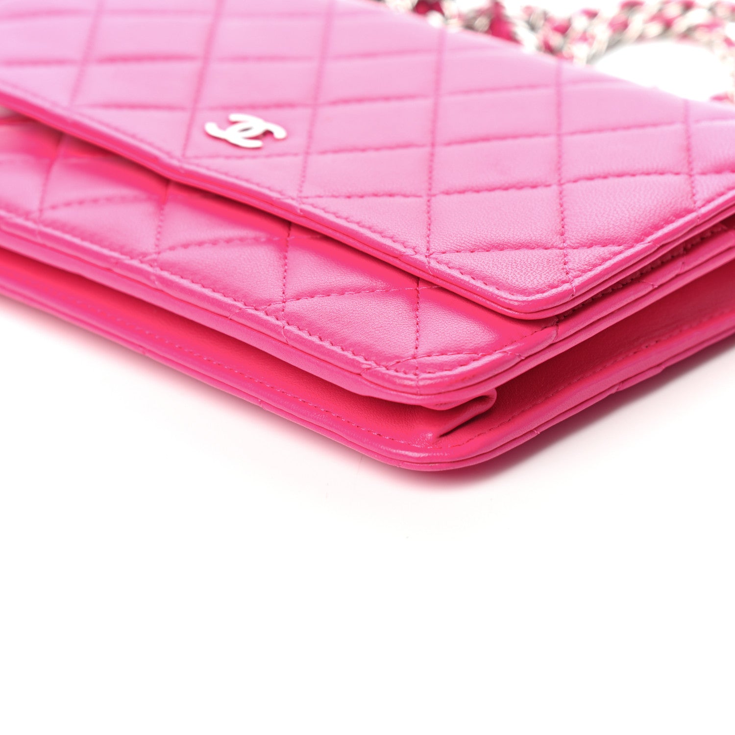 Chanel Lambskin Quilted Wallet On Chain WOC Pink 11 of 11