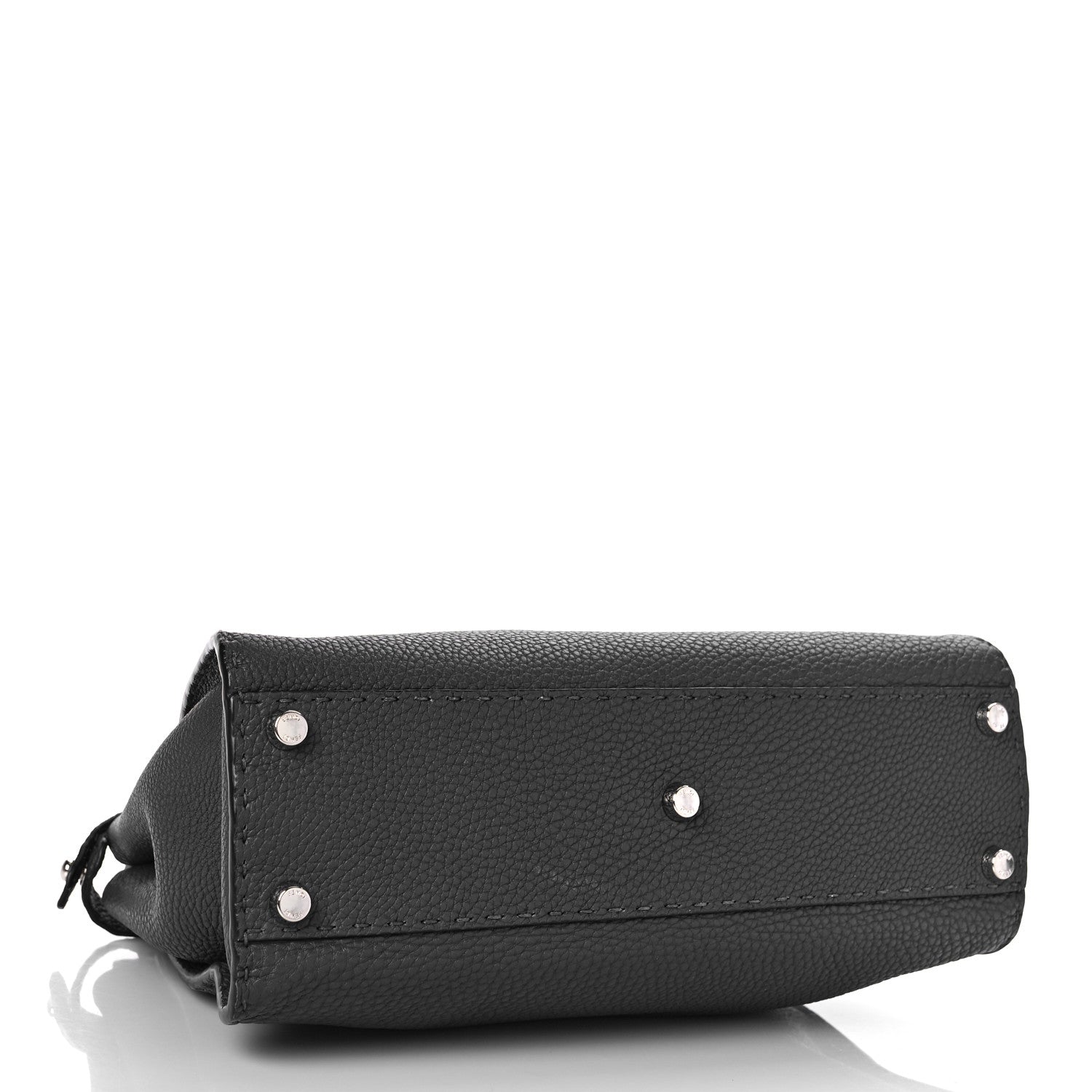 Fendi Cuoio Romano Selleria Bi-Color Medium Peekaboo Iconic Satchel Asfalto Latte 3 of 9