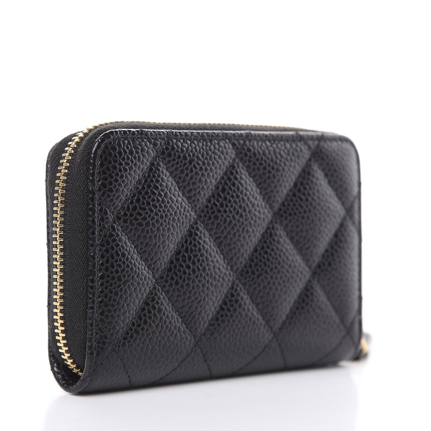 Chanel Caviar Quilted Zip Coin Purse Black 3 of 8