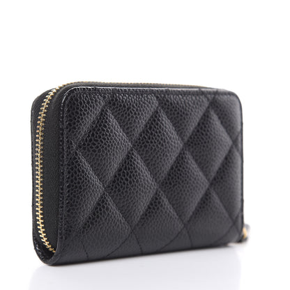 Chanel Caviar Quilted Zip Coin Purse Black 3 of 8