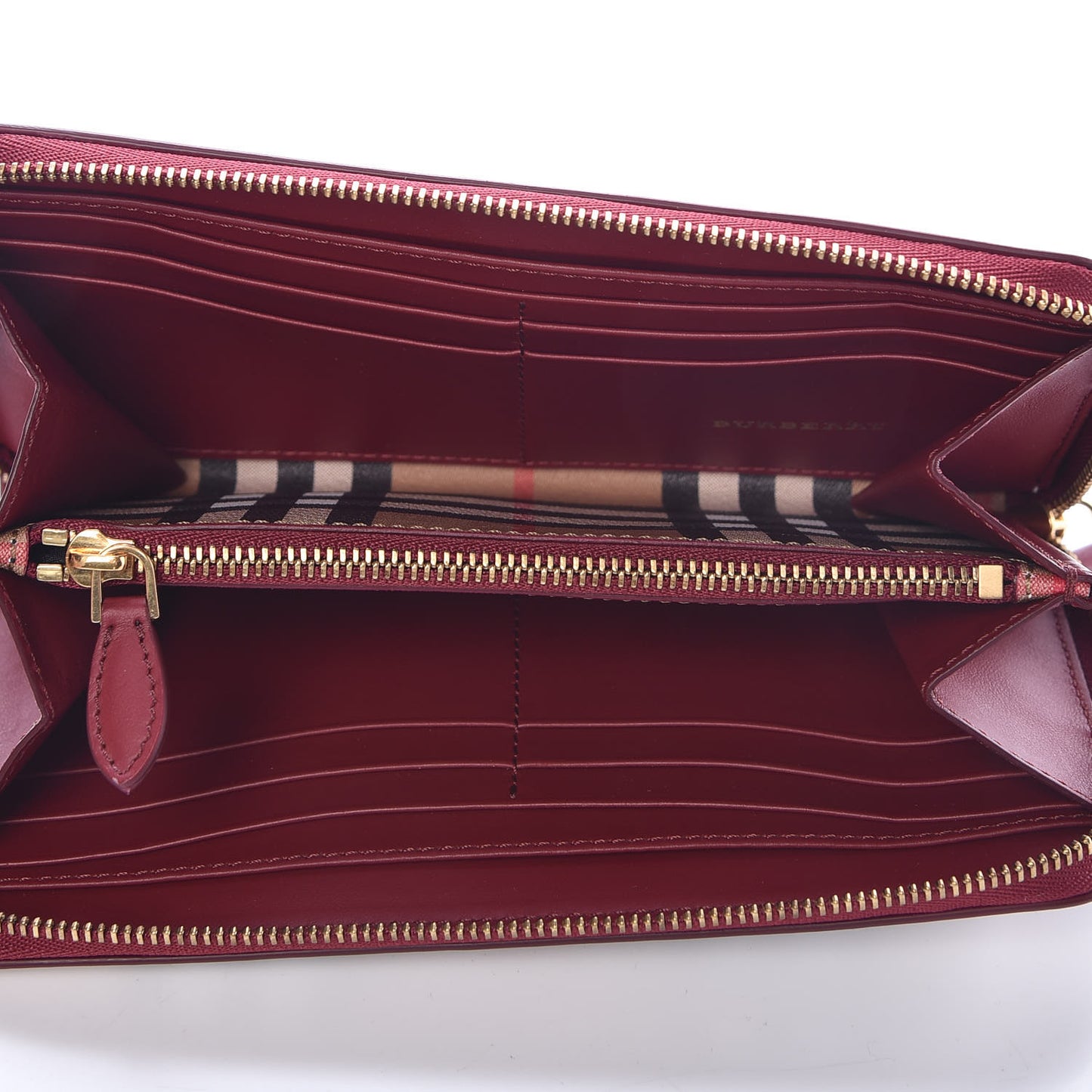 Vintage Check Elmore Zip Around Wallet Crimson
