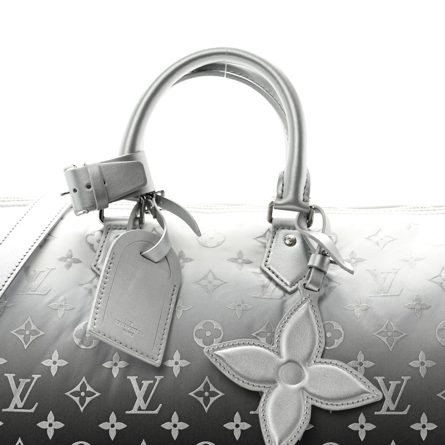 Nylon Frost Gradient Monogram LV Ski Keepall 45 Silver
