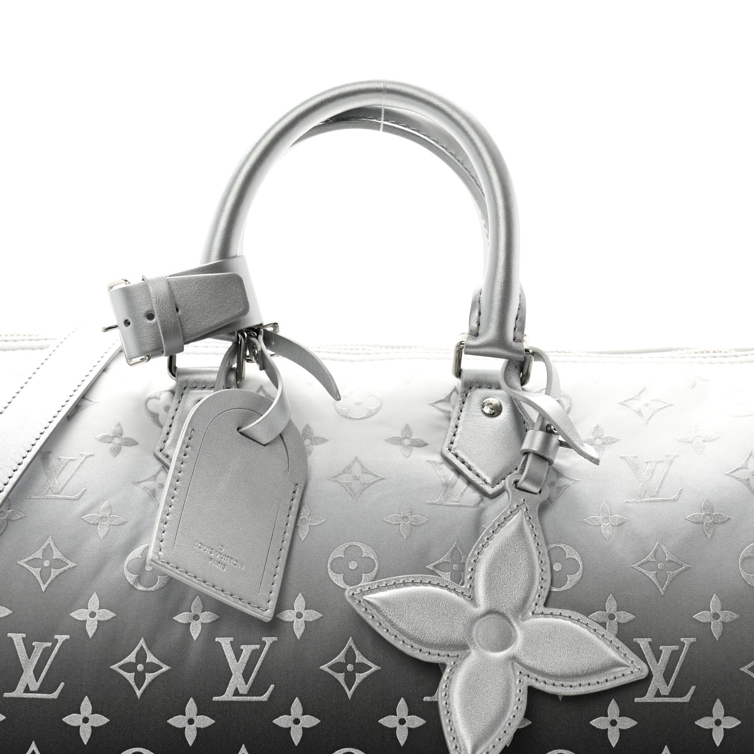 Louis Vuitton Nylon Frost Gradient Monogram LV Ski Keepall 45 Silver 6 of 8