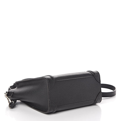 Celine Drummed Calfskin Nano Luggage Black 4 of 9