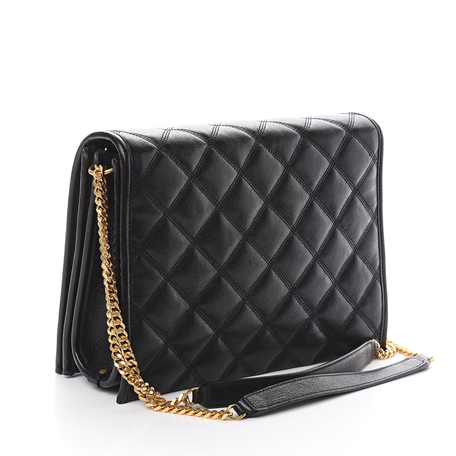Saint Laurent Lambskin Quilted Small Becky Chain Bag Black 2 of 7
