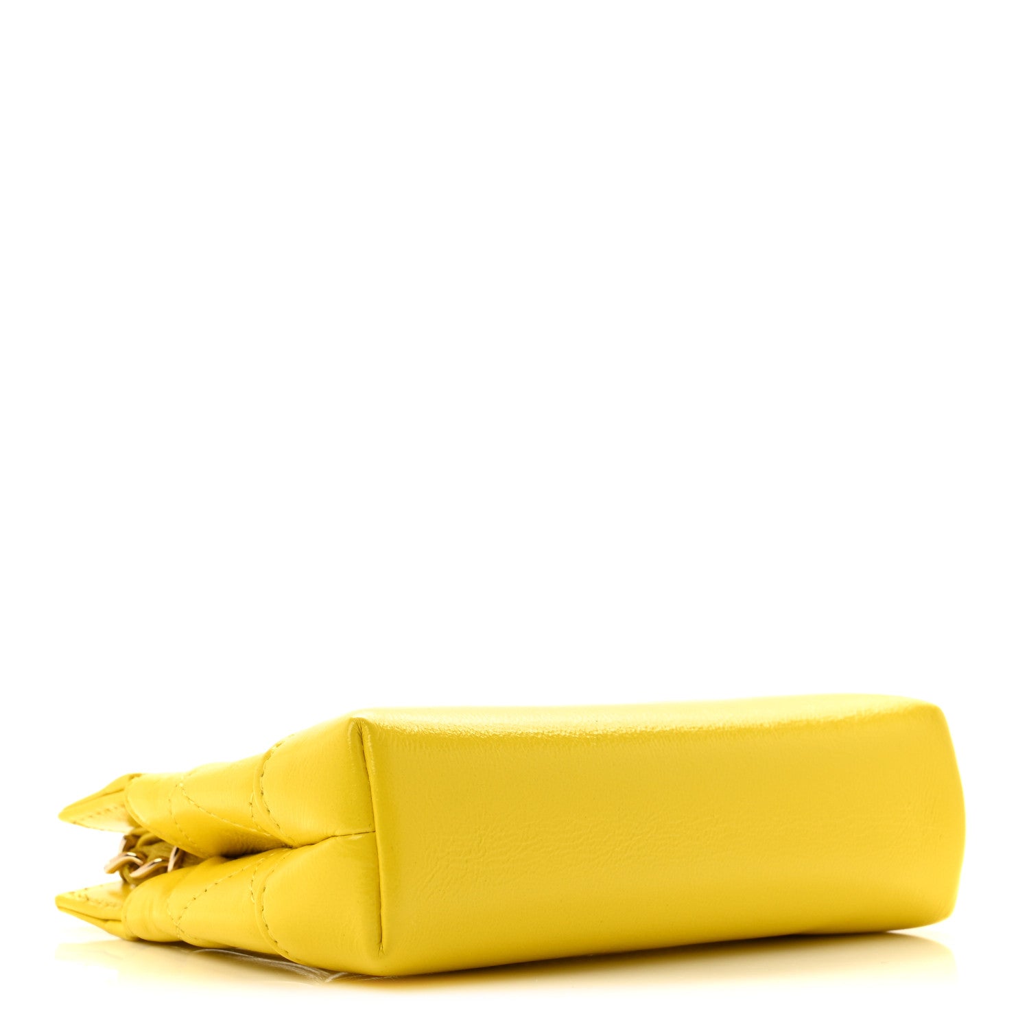 Chanel Shiny Lambskin Quilted Micro 31 Clutch With Chain Yellow 3 of 10