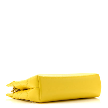 Chanel Shiny Lambskin Quilted Micro 31 Clutch With Chain Yellow 3 of 10