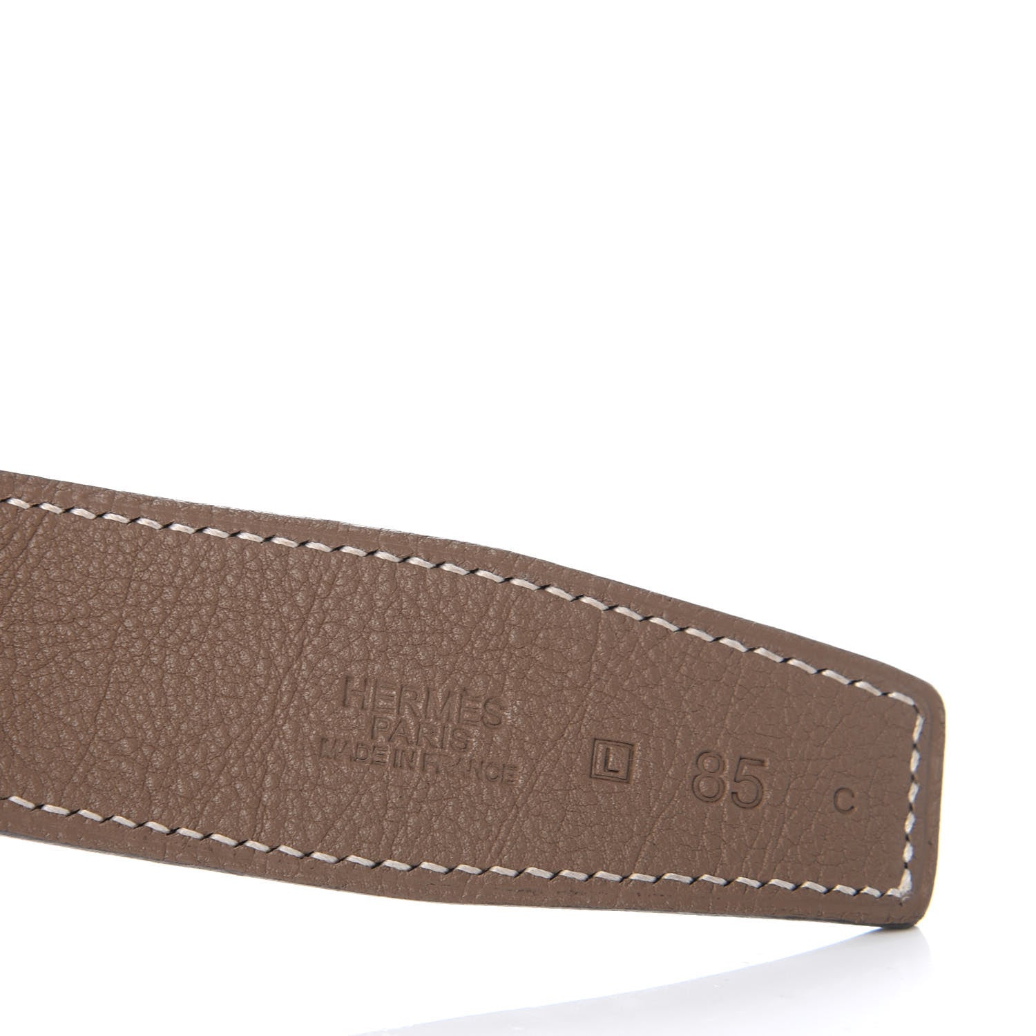 Hermes Box Togo 32mm Belt Strap 85 Black Etoupe 3 of 5