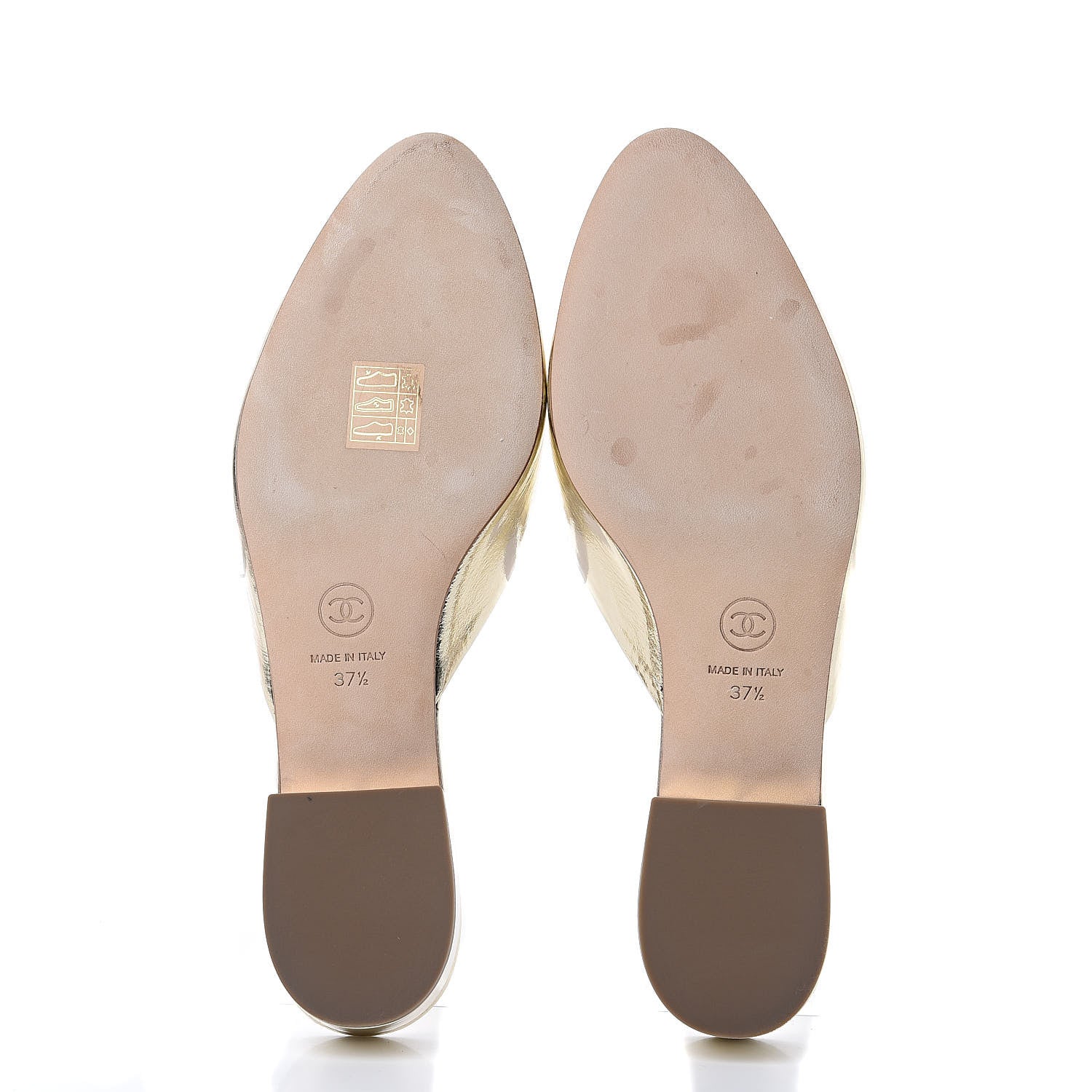 Chanel Metallic Sheepskin Mules 37.5 Gold 5 of 11
