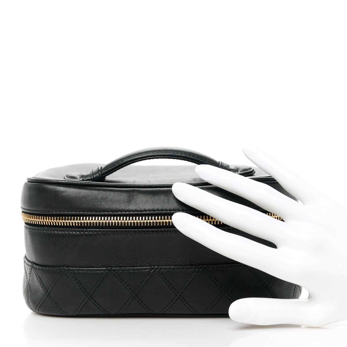 Lambskin Vanity Cosmetic Case Black