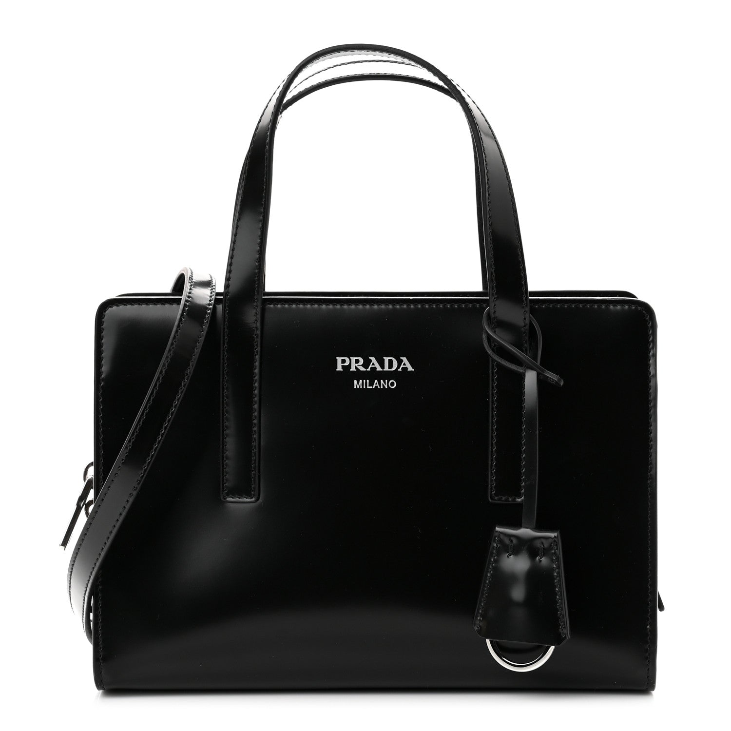 Prada Spazzolato Mini Re-Edition 1995 Double Handle Handbag Black 1 of 9