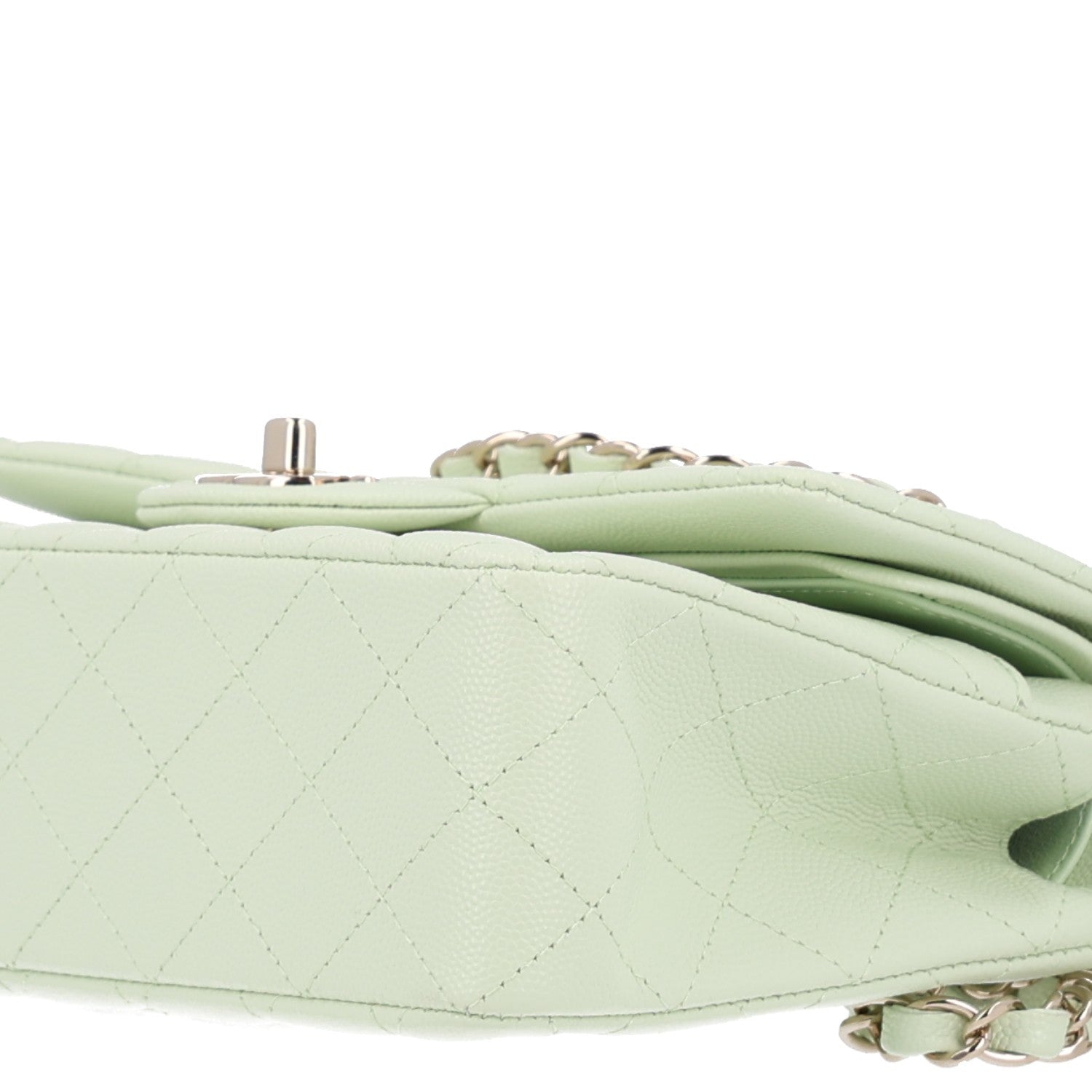 Chanel Caviar Quilted Small Double Flap Light Green 11 of 11