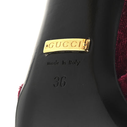 Gucci Velvet GG Monogram Slingback 115mm Pumps 36 Red Grape 8 of 10