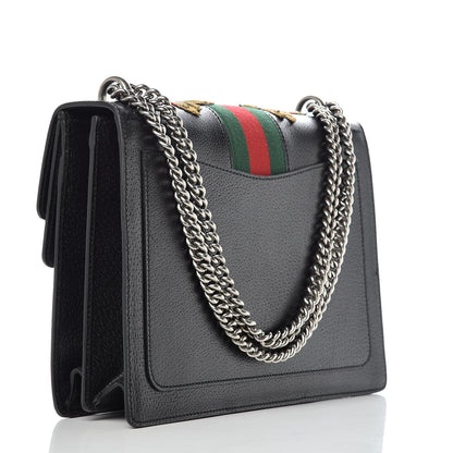 Gucci Calfskin Web Floral Embroidered Medium Dionysus Shoulder Bag Black 3 of 10