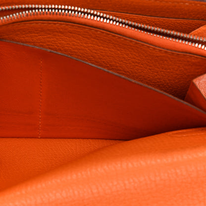 Hermes Chevre Mysore Kelly Longue Wallet Orange 9 of 10