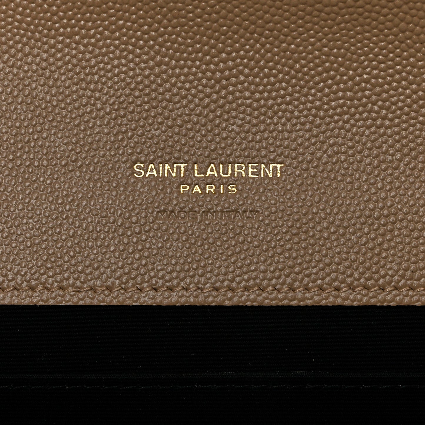 Grain De Poudre Matelasse Chevron Monogram Envelope Clutch Dark Beige