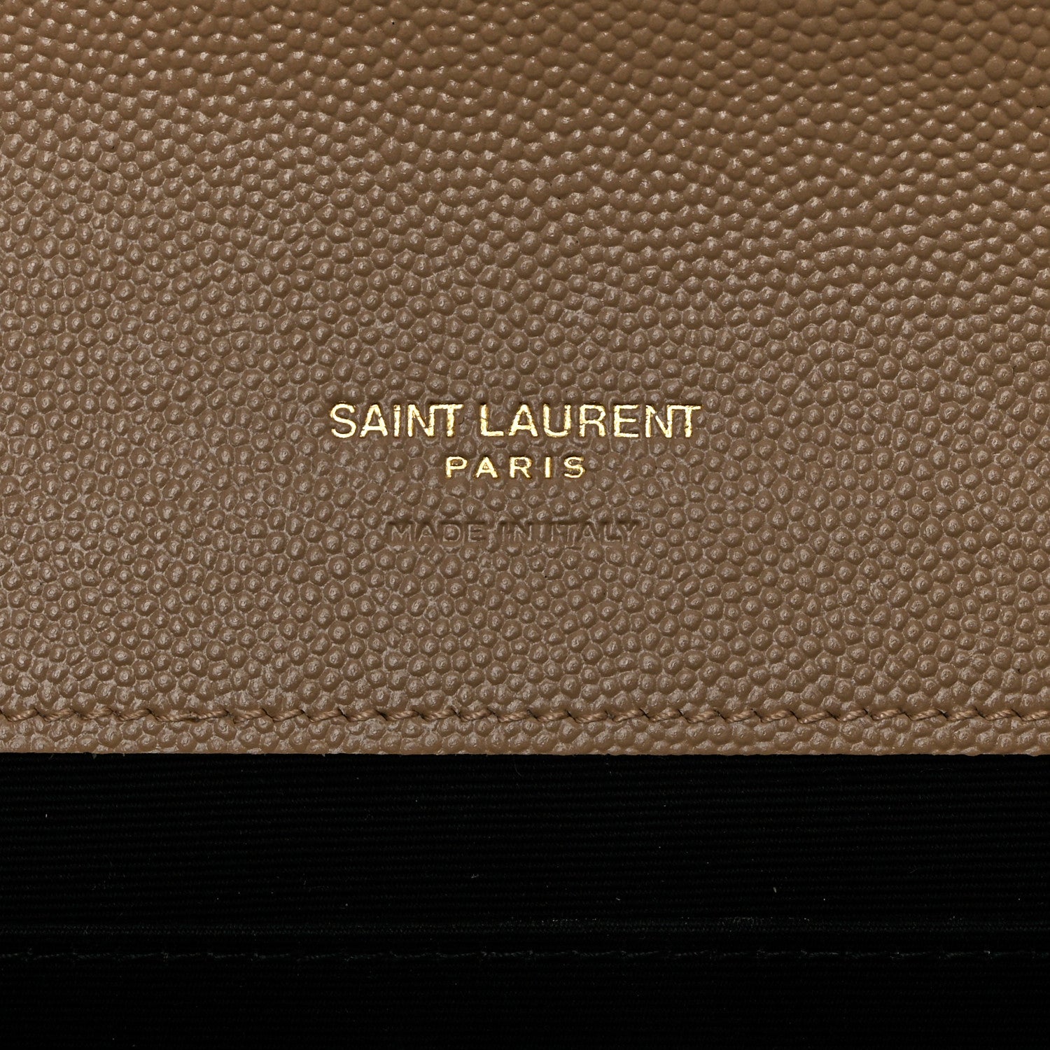 Saint Laurent Grain De Poudre Matelasse Chevron Monogram Envelope Clutch Dark Beige 5 of 7