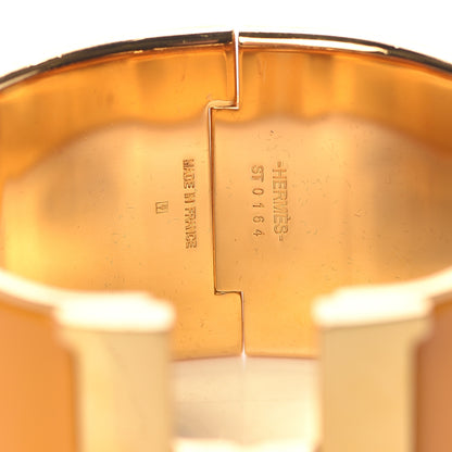 Hermes Enamel Extra Wide Clic Clac H Bracelet PM Jaune Madras 4 of 5