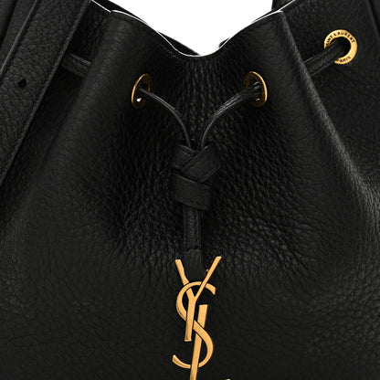 Saint Laurent Grained Calfskin Paris VII Mini Flat Hobo Black 8 of 11