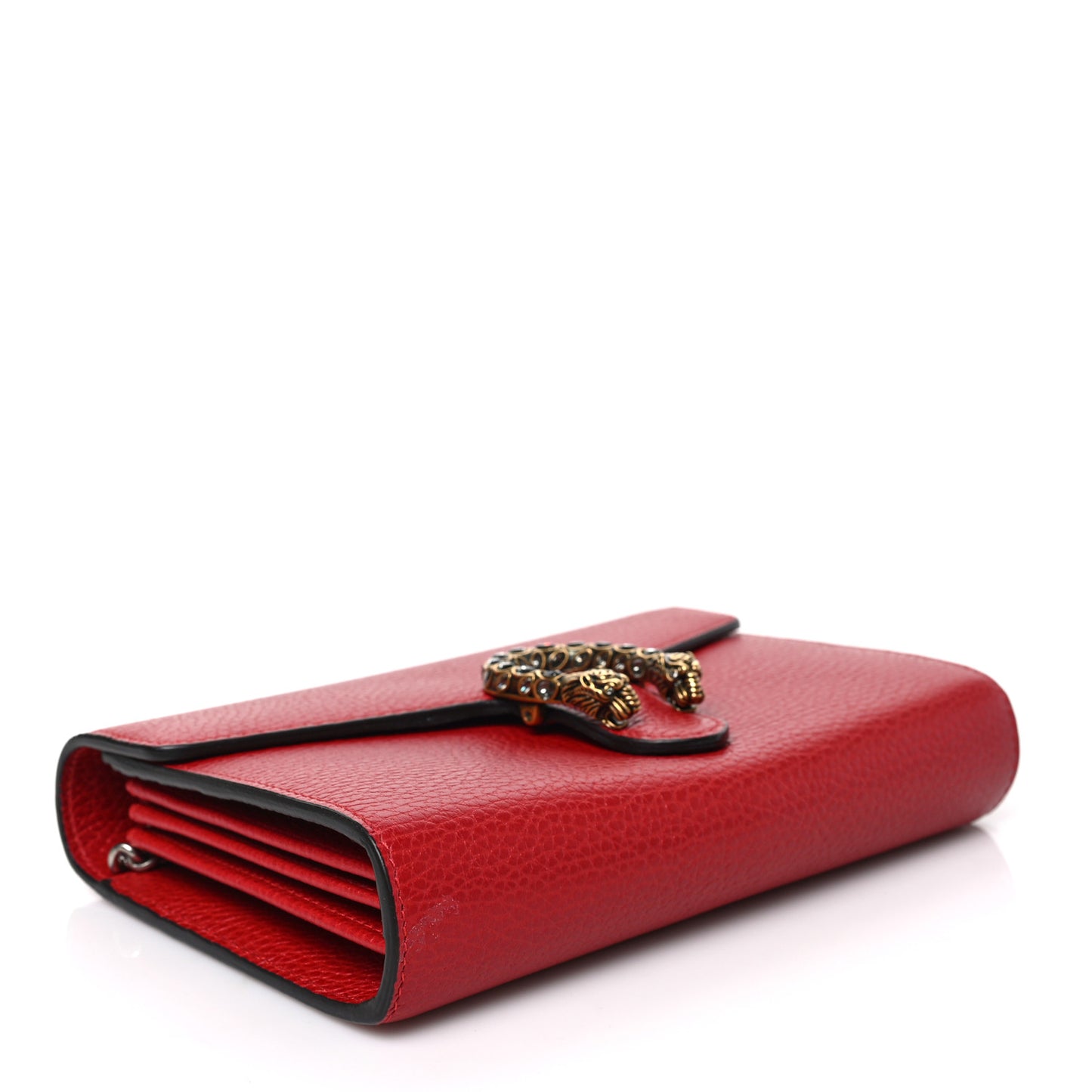 Calfskin Mini Dionysus Chain Wallet Hibiscus Red