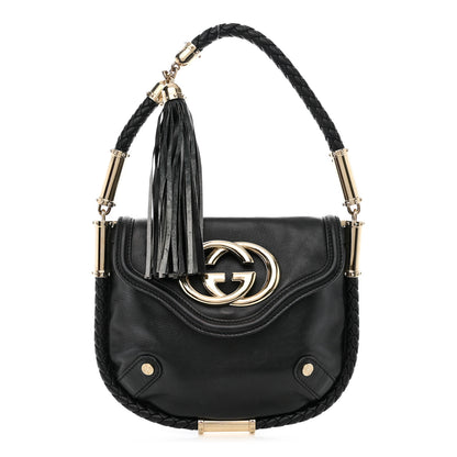 Gucci Calfskin Small Britt Tassel Shoulder Bag Black 1 of 10