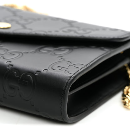 Gucci Calfskin GG Debossed Chain Wallet Black 8 of 8