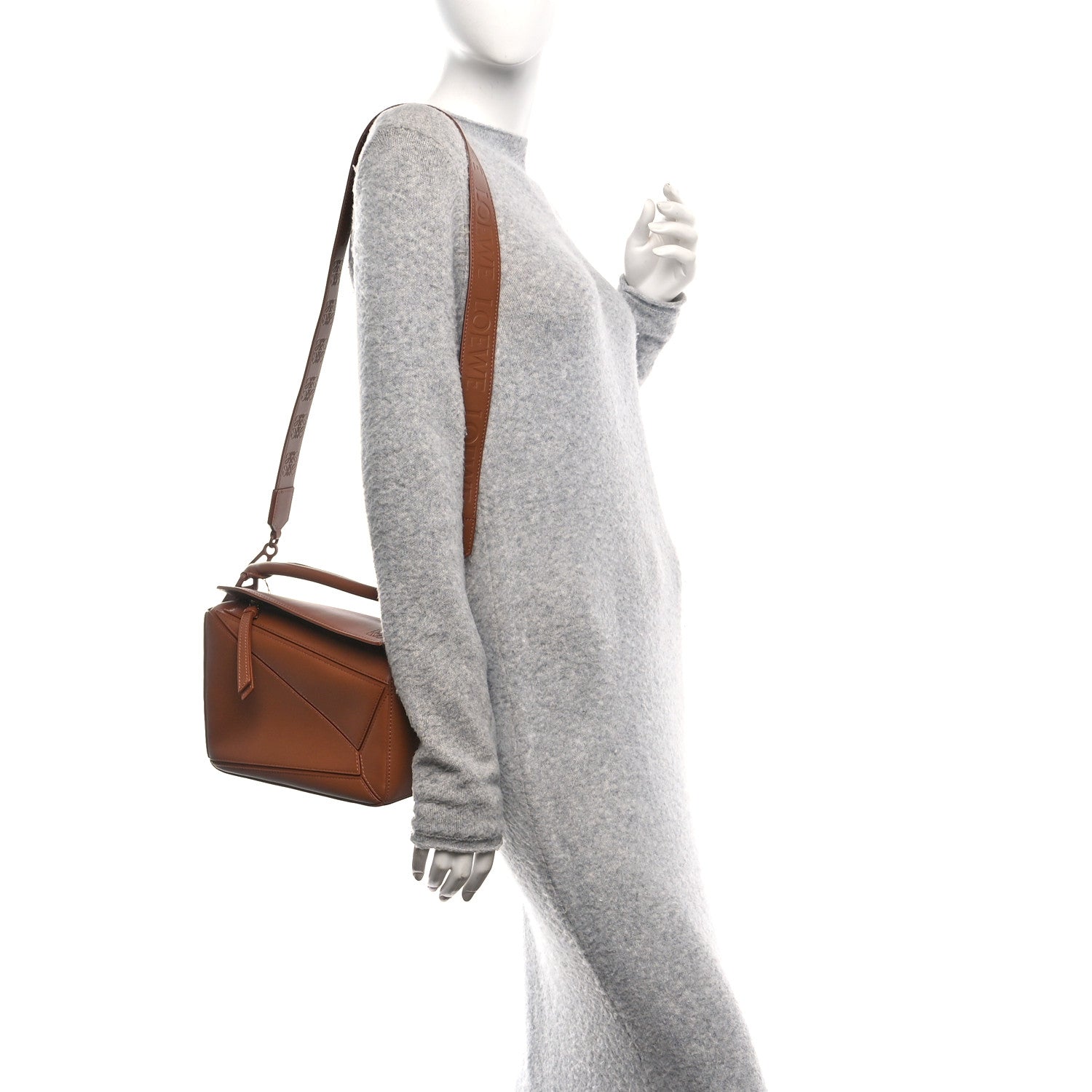 Loewe Satin Calfskin Small Puzzle Bag Pecan 2 of 9