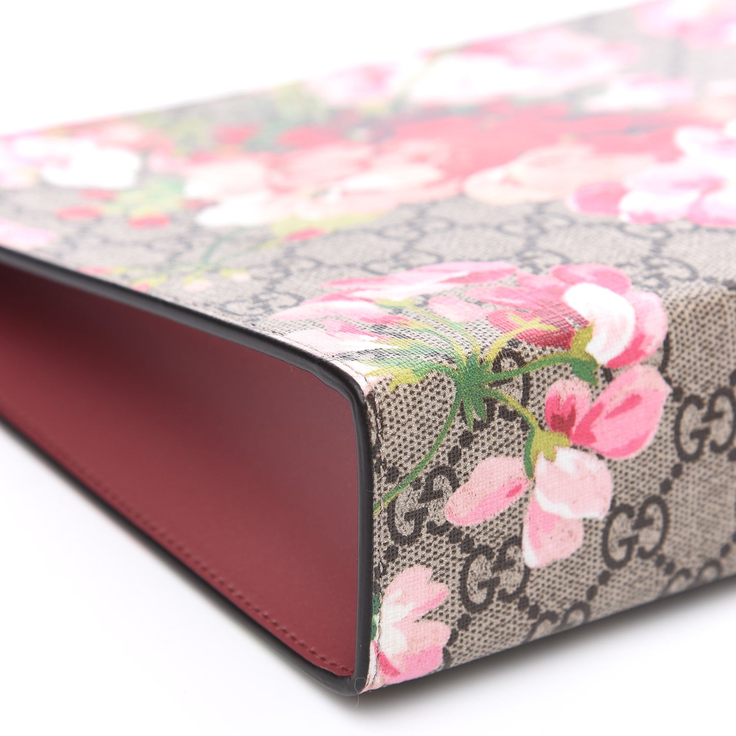 GG Supreme Monogram Blooms Large Cosmetic Case Beige Multicolor Dry Rose