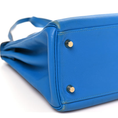 Hermes Evercolor Kelly Retourne 32 Bleu Zanzibar 9 of 13