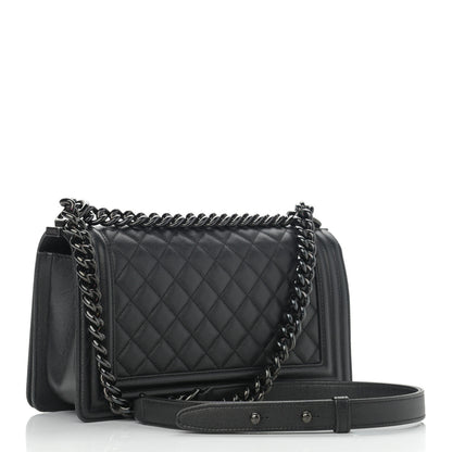 Chanel Caviar Quilted Medium Boy Flap So Black 3 of 14