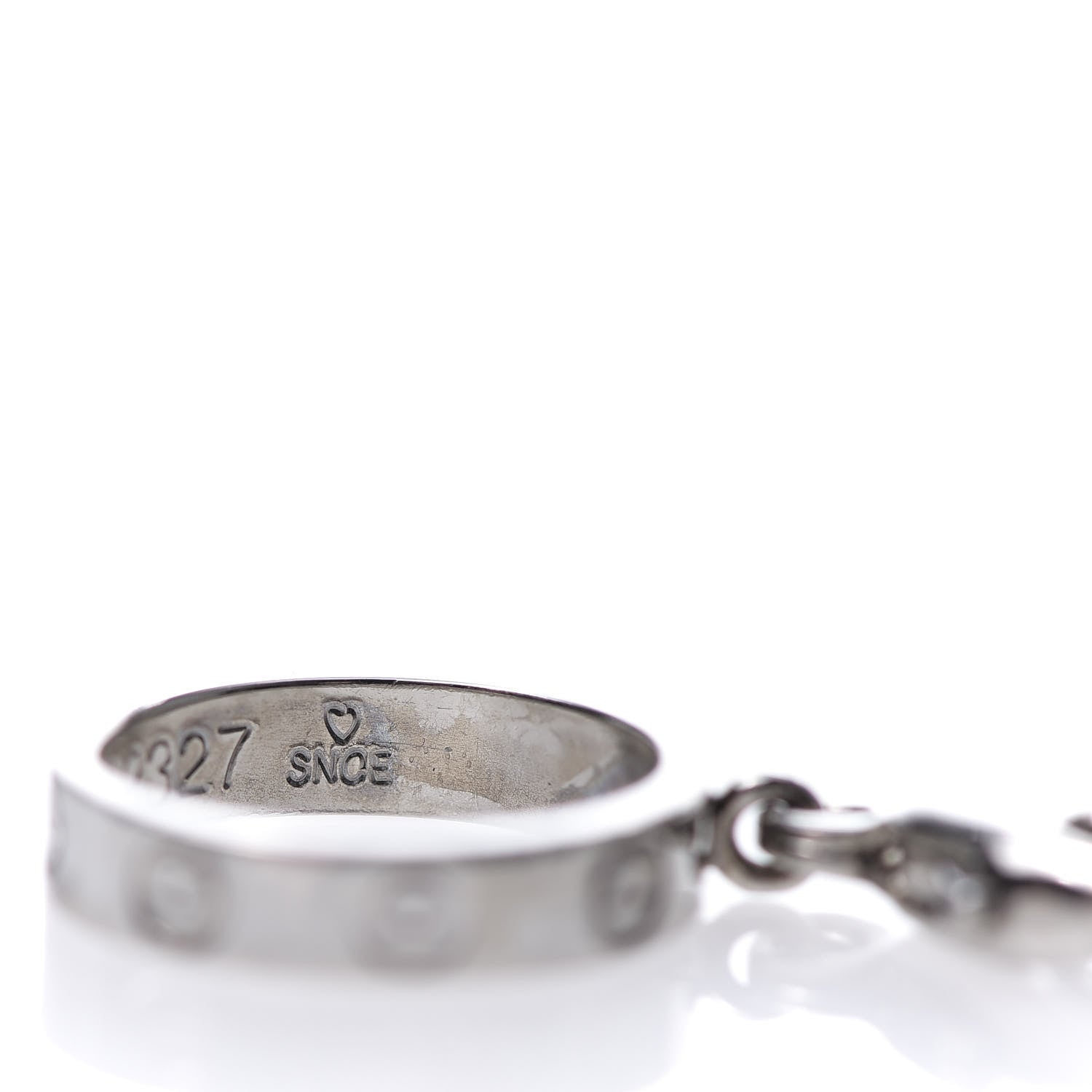 Cartier 18K White Gold LOVE Ring Charm 7 of 7