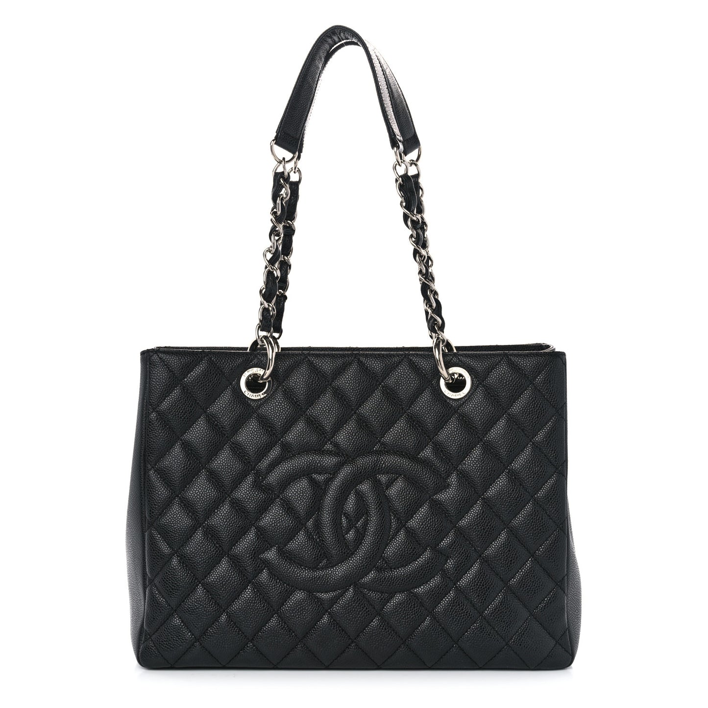 Caviar Quilted Grand Shopping Tote GST Black