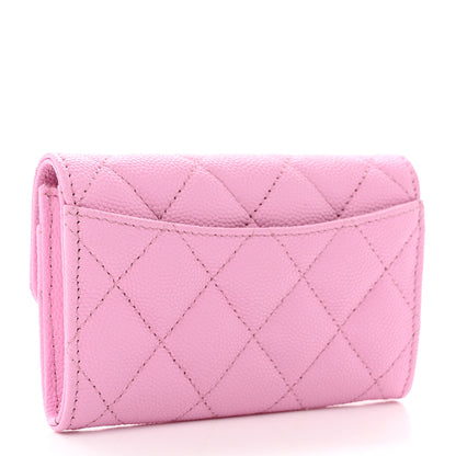 Chanel Caviar Quilted Flap Card Holder Wallet Light Pink 3 of 9