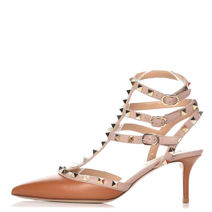 Valentino Garavani Nappa Rockstud Ankle Strap 65mm Pumps 37.5 Light Cuir Poudre 1 of 10
