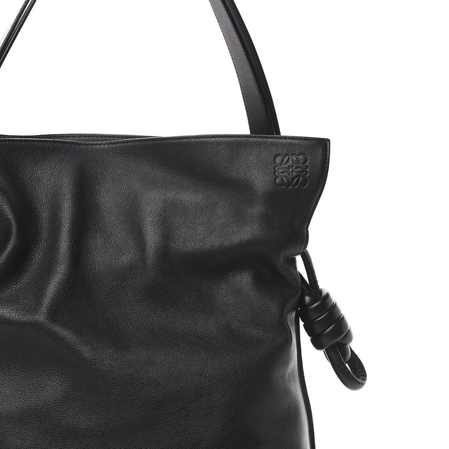 Calfskin Flamenco Knot Bag Black